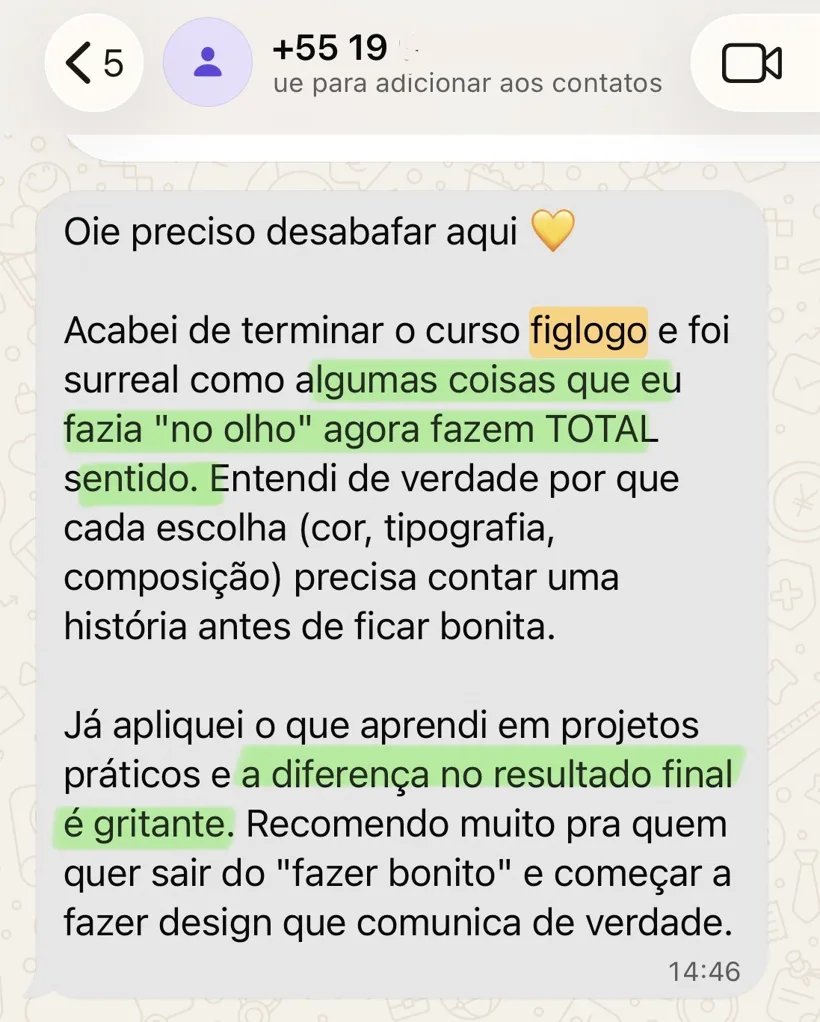 Depoimento de aluno do FigLogo